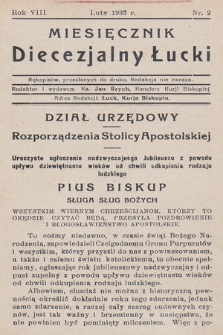 Miesięcznik Diecezjalny Łucki. 1933, nr 2