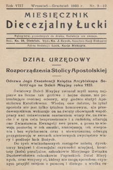 Miesięcznik Diecezjalny Łucki. 1933, nr 9-12