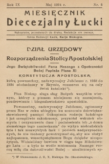 Miesięcznik Diecezjalny Łucki. 1934, nr 5