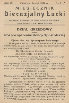 Miesięcznik Diecezjalny Łucki. 1934, nr 6-7
