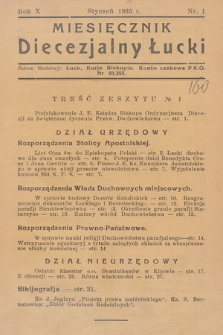 Miesięcznik Diecezjalny Łucki. 1935, nr 1