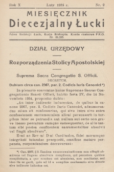 Miesięcznik Diecezjalny Łucki. 1935, nr 2