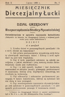 Miesięcznik Diecezjalny Łucki. 1935, nr 7