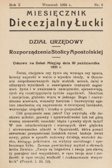 Miesięcznik Diecezjalny Łucki. 1935, nr 9