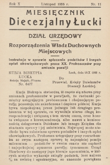 Miesięcznik Diecezjalny Łucki. 1935, nr 11