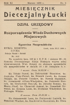 Miesięcznik Diecezjalny Łucki. 1936, nr 3