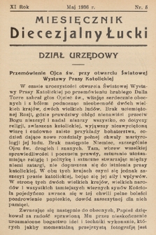 Miesięcznik Diecezjalny Łucki. 1936, nr 5