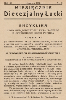 Miesięcznik Diecezjalny Łucki. 1936, nr 8