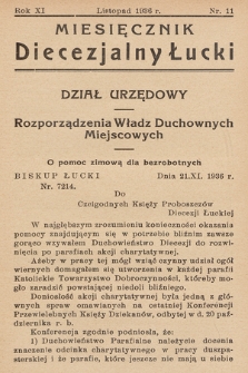 Miesięcznik Diecezjalny Łucki. 1936, nr 11