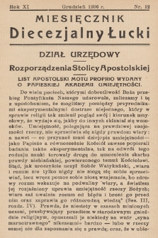 Miesięcznik Diecezjalny Łucki. 1936, nr 12