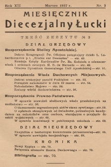 Miesięcznik Diecezjalny Łucki. 1937, nr 3