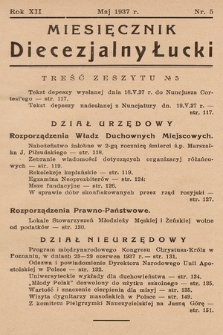 Miesięcznik Diecezjalny Łucki. 1937, nr 5