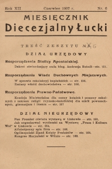 Miesięcznik Diecezjalny Łucki. 1937, nr 6