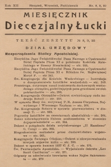 Miesięcznik Diecezjalny Łucki. 1937, nr 8-10