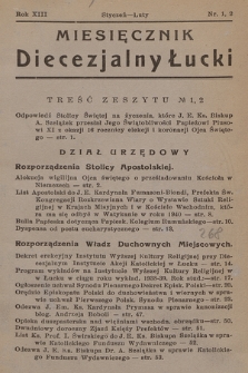Miesięcznik Diecezjalny Łucki. 1938, nr 1-2