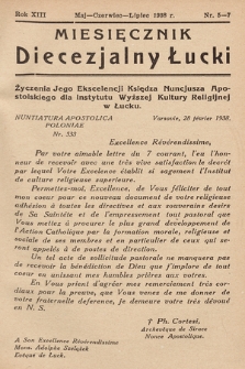 Miesięcznik Diecezjalny Łucki. 1938, nr 5-7