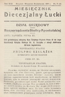 Miesięcznik Diecezjalny Łucki. 1938, nr 8-10