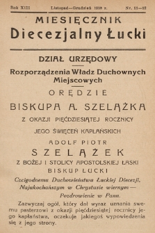 Miesięcznik Diecezjalny Łucki. 1938, nr 11-12