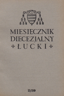 Miesięcznik Diecezjalny Łucki. 1939, nr 2