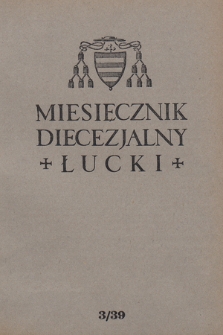 Miesięcznik Diecezjalny Łucki. 1939, nr 3