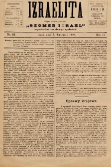 Izraelita : organ Stowarzyszenia „Szomer Izrael”. 1885, nr 16