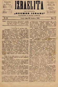 Izraelita : organ Stowarzyszenia „Szomer Izrael”. 1885, nr 23