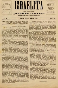 Izraelita : organ Stowarzyszenia „Szomer Izrael”. 1886, nr 4