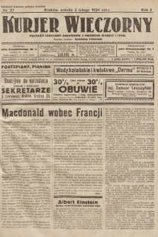 Kurjer Wieczorny : poświęcony sprawom ekonomicznym, giełdowym i politycznym. 1924, nr 27