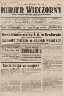 Kurjer Wieczorny : poświęcony sprawom ekonomicznym, giełdowym i politycznym. 1924, nr 43