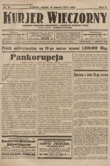 Kurjer Wieczorny : poświęcony sprawom ekonomicznym, giełdowym i politycznym. 1924, nr 61