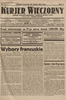 Kurjer Wieczorny : poświęcony sprawom ekonomicznym, giełdowym i politycznym. 1924, nr 71