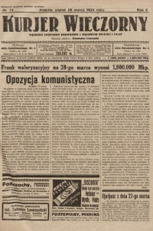 Kurjer Wieczorny : poświęcony sprawom ekonomicznym, giełdowym i politycznym. 1924, nr 72