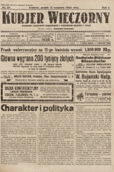Kurjer Wieczorny : poświęcony sprawom ekonomicznym, giełdowym i politycznym. 1924, nr 84