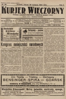 Kurjer Wieczorny : poświęcony sprawom ekonomicznym, giełdowym i politycznym. 1924, nr 98
