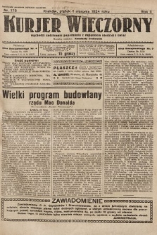 Kurjer Wieczorny : poświęcony sprawom ekonomicznym, giełdowym i politycznym. 1924, nr 173