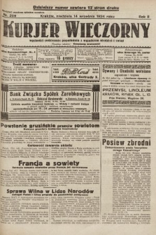 Kurjer Wieczorny : poświęcony sprawom ekonomicznym, giełdowym i politycznym. 1924, nr 209