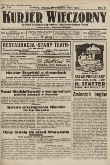 Kurjer Wieczorny : poświęcony sprawom ekonomicznym, giełdowym i politycznym. 1924, nr 210