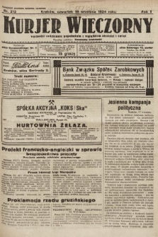 Kurjer Wieczorny : poświęcony sprawom ekonomicznym, giełdowym i politycznym. 1924, nr 212