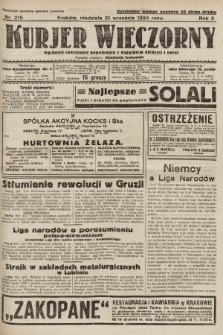 Kurjer Wieczorny : poświęcony sprawom ekonomicznym, giełdowym i politycznym. 1924, nr 215