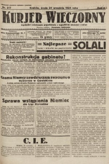 Kurjer Wieczorny : poświęcony sprawom ekonomicznym, giełdowym i politycznym. 1924, nr 217