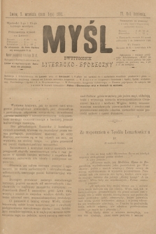Myśl : dwutygodnik literacko-społeczny. 1894.09.07 (zam. 1-go)