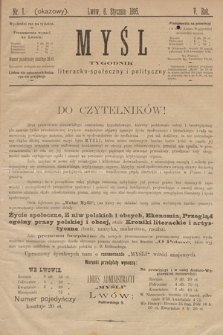 Myśl: tygodnik literacko-społeczny i polityczny. 1895, nr 1 (okazowy)