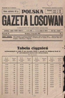 Polska Gazeta Losowań. 1931, nr 1