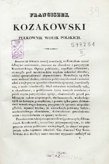 Franciszek Kozakowski, pułkownik woysk polskich