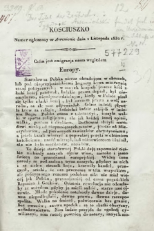 Polacy we Francyi : tygodnik awenioński. 1832, Kościuszko