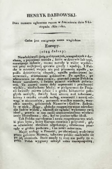 Polacy we Francyi : tygodnik awenioński. 1832, Henryk Dąbrowski