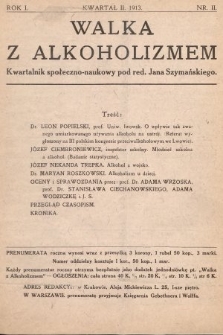 Walka z Alkoholizmem : kwartalnik społeczno-naukowy. 1913, nr 2