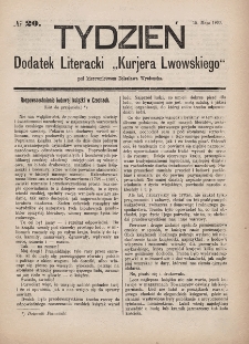 Tydzień : dodatek literacki „Kurjera Lwowskiego”. 1893, nr 20