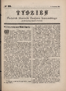 Tydzień : dodatek literacki „Kurjera Lwowskiego”. 1893, nr 23