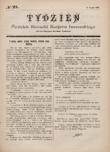 Tydzień : dodatek literacki „Kurjera Lwowskiego”. 1893, nr 27